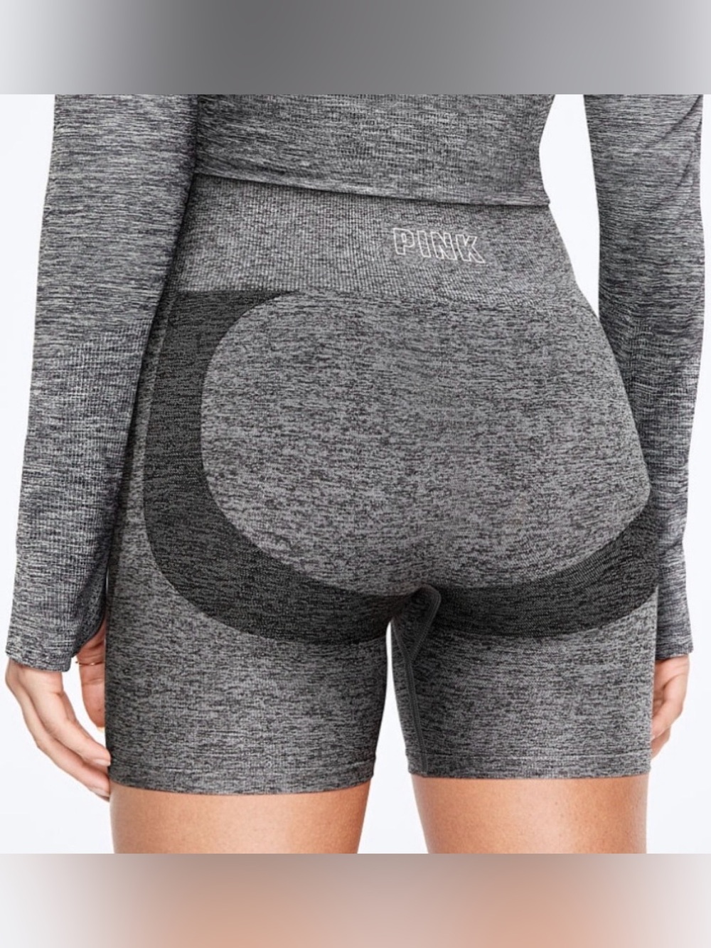 PINK Victoria's Secret Heather Gray Seamless High-Waist Bike Shorts - M